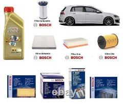 Kit de Filtres Entretien Bosch + Huile pour VW Golf 7 VII 1.6 2.0 Tdi