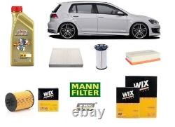 Kit de Filtres Entretien VW Golf VII 1.6 2.0 Tdi 110 150 HP +5 Lt Huile Castrol