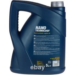 MANNOL 8L Nano Tech 10W-40 huile moteur + Mann-Filter pour Audi A3 8L1 1.9 Tdi