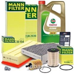 Mann-filter Kit De Révision B+5l Castrol 5w-30 LL Pour Vw Golf 5 1k 1.9 2.0 Tdi