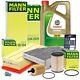 Mann-filter Kit De Révision B+5l Castrol 5w-30 Ll Pour Vw Golf 5 1k 1.9 2.0 Tdi