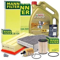 Mann-filter Kit De Révision B+5l Castrol 5w-30 LL Pour Vw Golf 5 1k 1.9 2.0 Tdi
