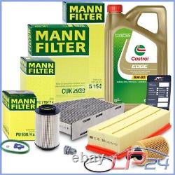 Mann-filter Kit De Révision B+5l Castrol 5w-30 LL Pour Vw Golf Plus 1.9 2.0 Tdi