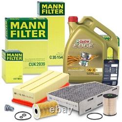 Mann-filter Kit De Révision B+castrol Fst 5w-30 LL Pour Vw Golf 6 1.6 2.0 Tdi