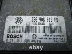 VW Golf V (1K1) 1.9 Tdi Unité de Commande de Moteur 03G906016FS Set de Serrures