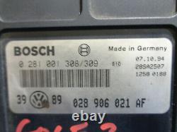 Vw Golf 3 1.9 Tdi Kit Calculateur Moteur Bosch 028906021af 0281001308/309